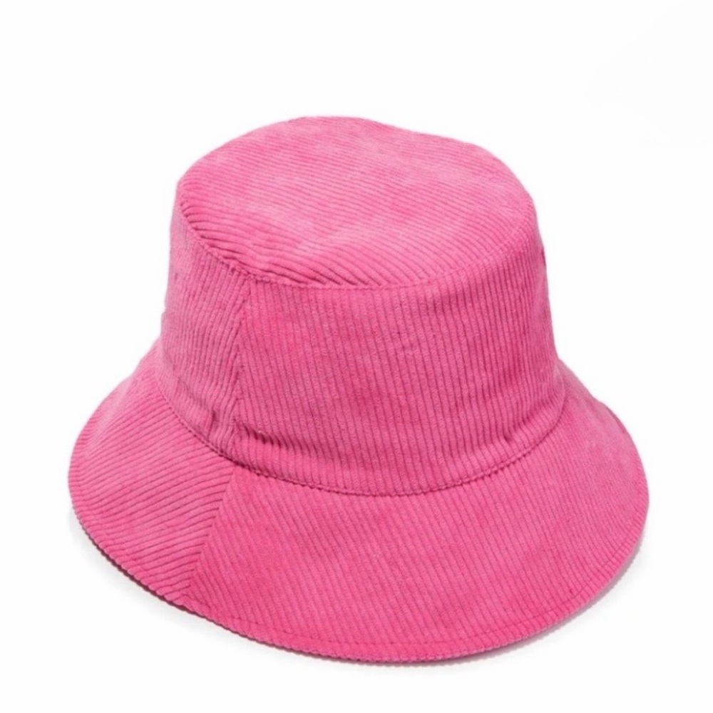 NWT Lele Sadoughi Pink Corduroy Bucket Hat. So cute!! With Striped Dust Bag - Picture 1 of 12